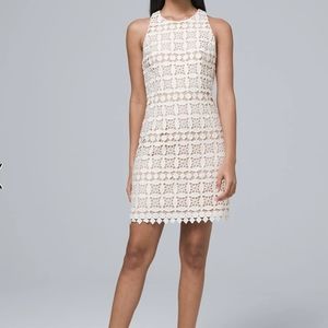 (🌟3/$75) White Crochet Lace Shift Dress